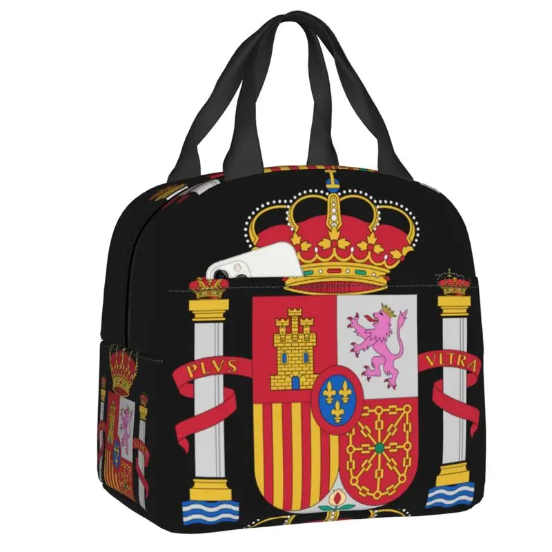 

Coat Of Arms Of Spain Thermal Insulated Lunch Bags Spanish Patriotic Resuable Lunch Tote for Picnic Multifunction Food Box
