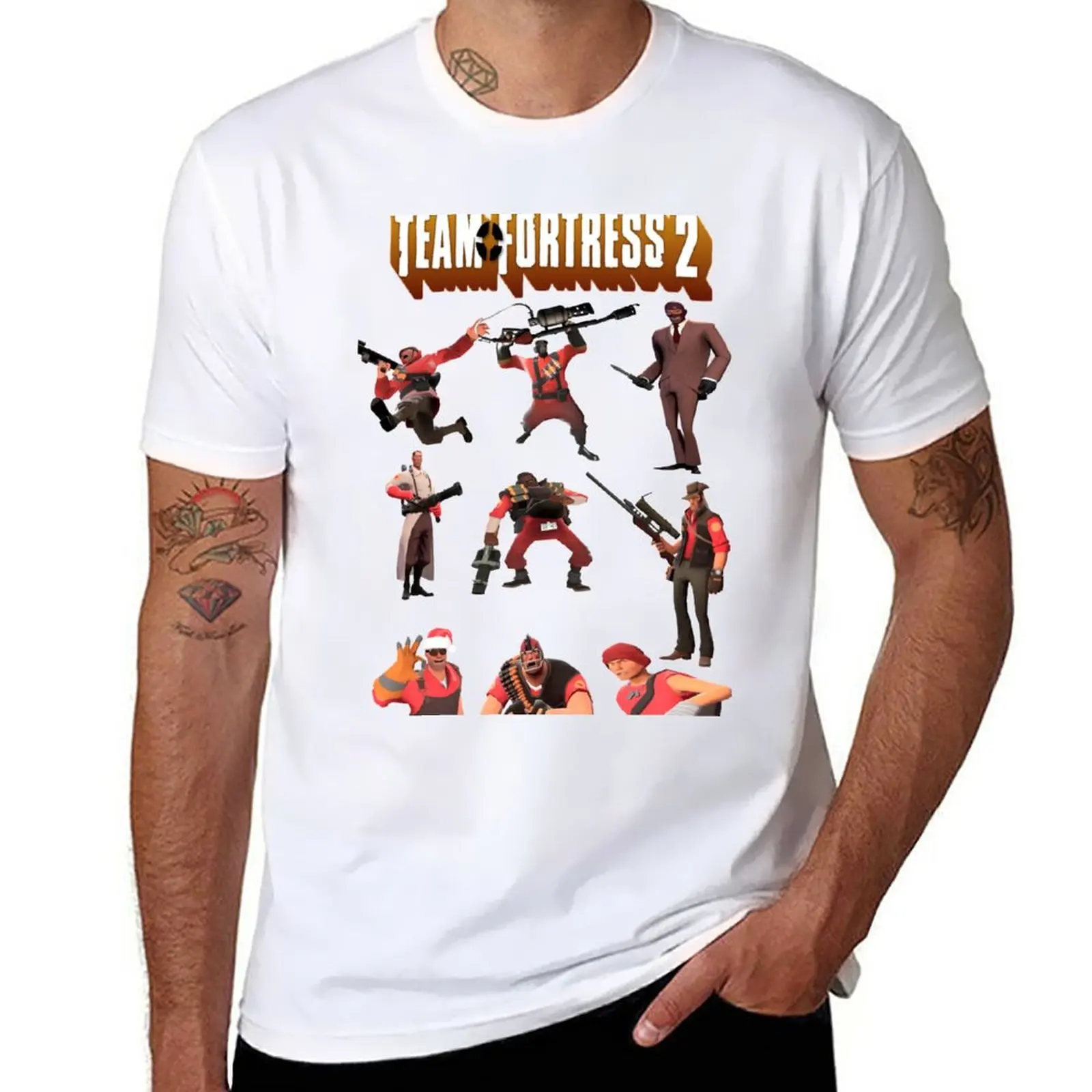 

New Team Fortress 2 - All Characters / Classes with TF2 Logo T-Shirt Aesthetic clothing cute tops oversized t shirt men