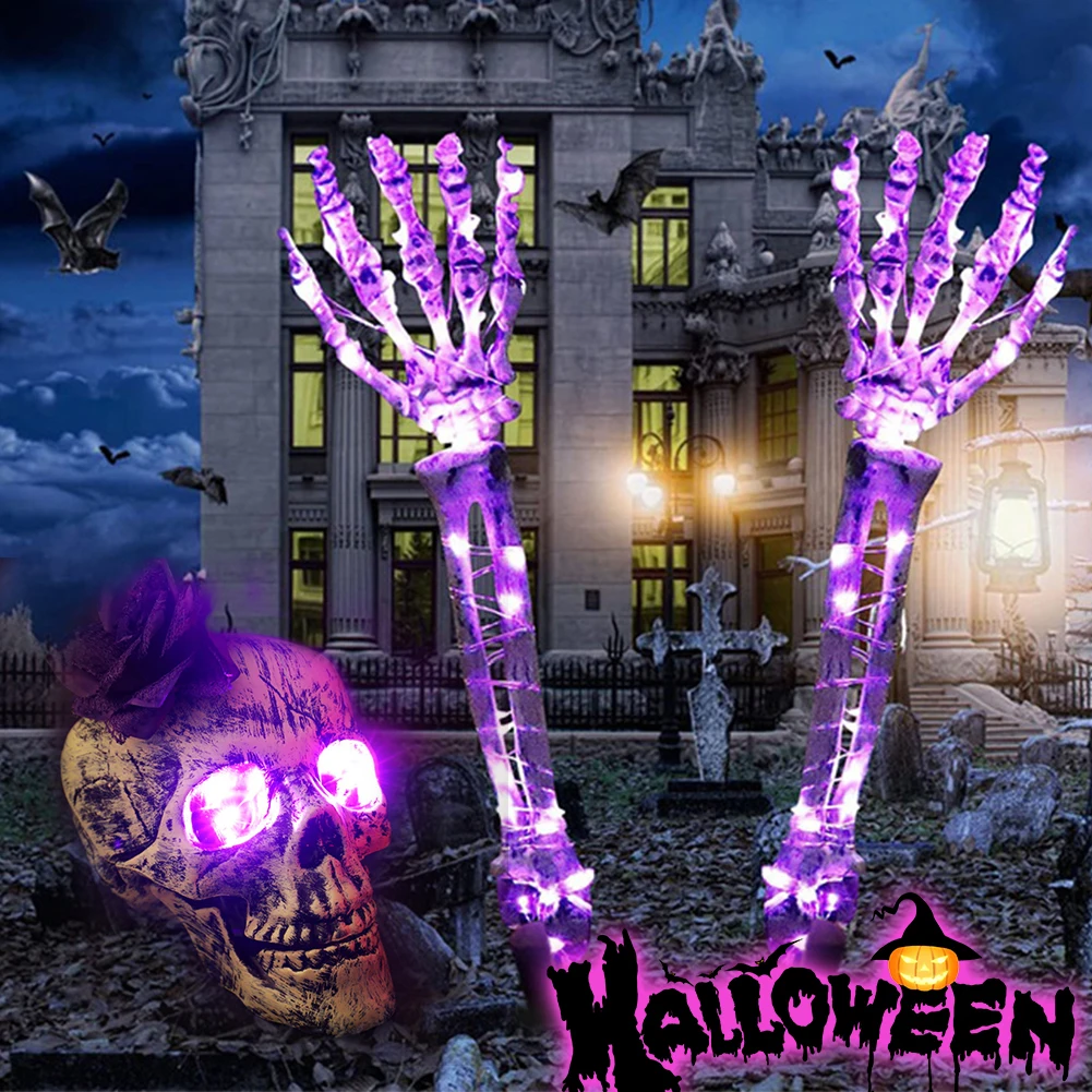 LED Light Up Skeleton Arm Hand Halloween Party Outdoor Home Garden Yard Lawn Glowing Skull Decoration Haunted Horror Props Set
LED Light Up Skeleton Arm Hand Halloween Party Outdoor Home Garden Yard Lawn Glowing Skull Decoration Haunted Horror Props Set