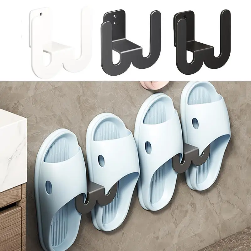 

Slipper Rack Wall Mount Bathroom Room Rack Drying Slipper Shoes Rack Handbag Hangers Cap Racks Wall Mounted Punch Free hook