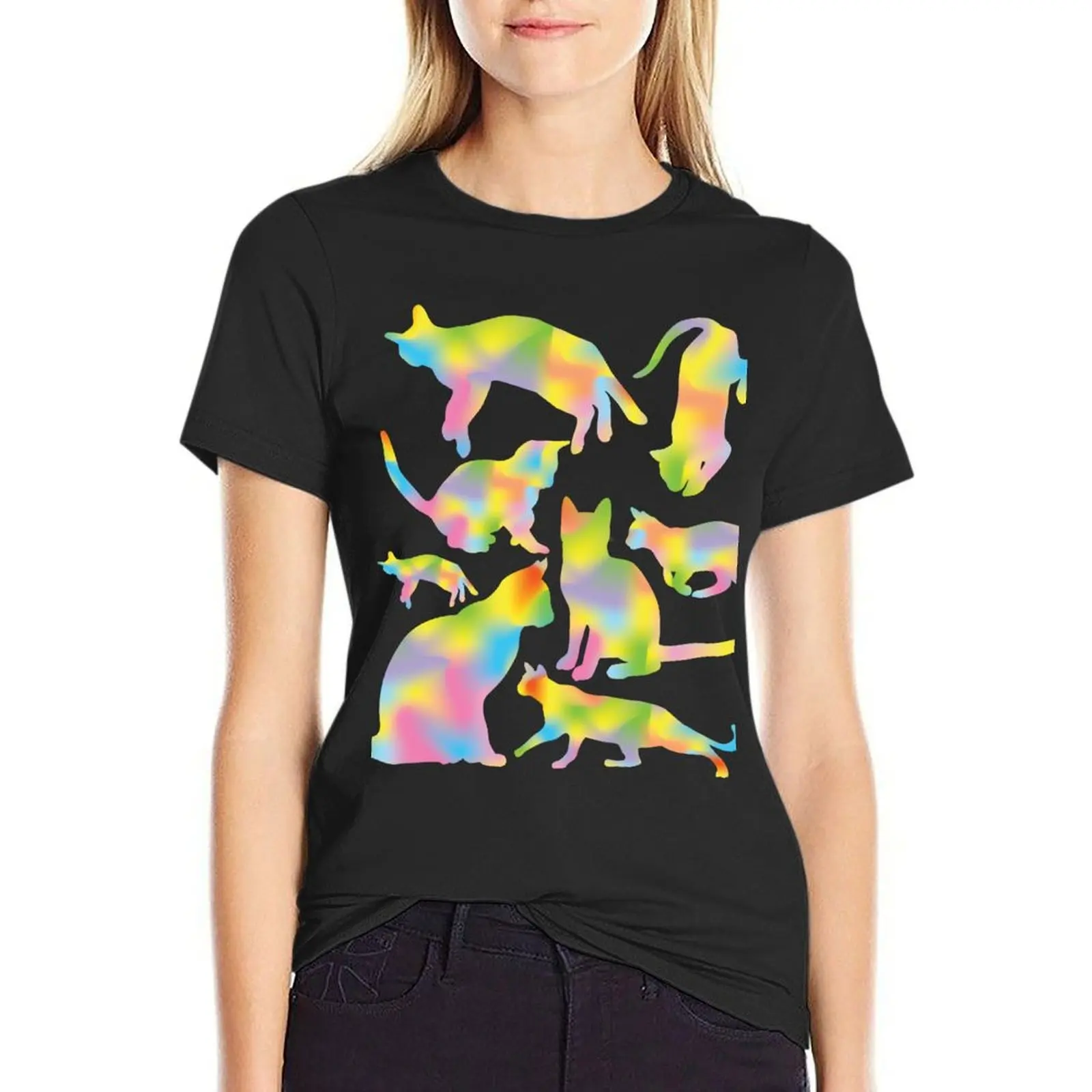 Rainbow Cats T-shirt funny anime clothes animal print shirt for girls white t-shirts for Women
Rainbow Cats T-shirt funny anime clothes animal print shirt for girls white t-shirts for Women