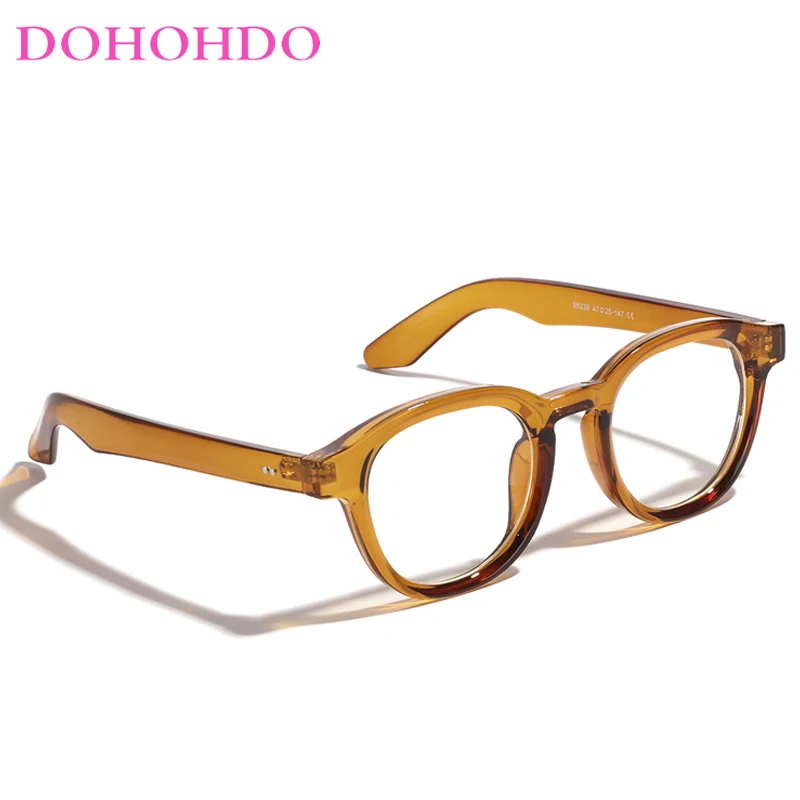 

DOHOHDO Popular Oval Men Eyeglasses Frame Acetate Retro Sun Glasses Fashion Rivet Vintage Eyewear 2024 Trendy Women's Sunglasses