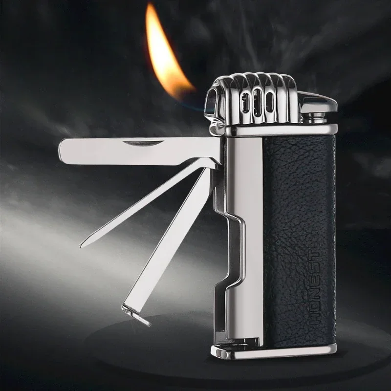 

HONEST Vintage Multifunctional Tobacco Pipe Lighter Outdoor Windproof Oblique Fire Inflatable Gas Lighter Smoking Accessories