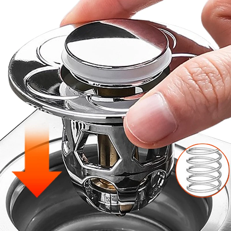 Bathroom Sink Drains Stainless Steel Pop-Up Bounce Core Basin Drain Filter Hair Catcher Sink Strainer Bathtub Stopper Hardware
Bathroom Sink Drains Stainless Steel Pop-Up Bounce Core Basin Drain Filter Hair Catcher Sink Strainer Bathtub Stopper Hardware