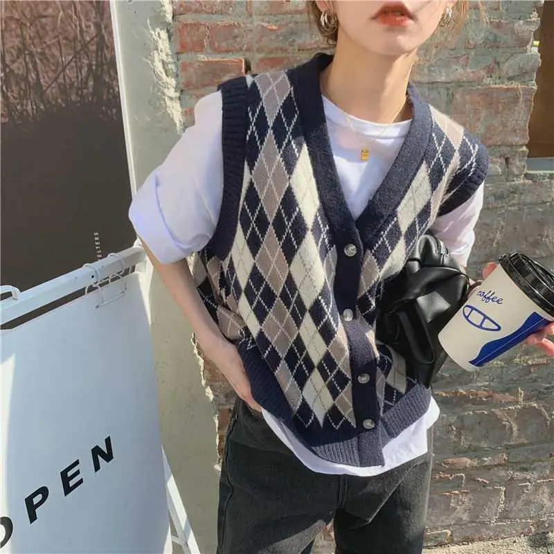 Women's Autumn Winter V-neck Knitted Sweater Vest Fashion Casual Pullover Versatile Fashion Elegant Lady Tops Y2K Female Clothes
Women's Autumn Winter V-neck Knitted Sweater Vest Fashion Casual Pullover Versatile Fashion Elegant Lady Tops Y2K Female Clothes