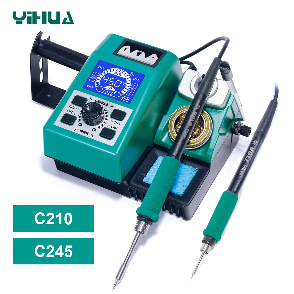 Паяльная станция YIHUA 982 C210 C245 с двойной ручкой, прецизионная сварочная паяльная станция для телефона, BGA, ремонт печатных плат, инструменты для пайки
Паяльная станция YIHUA 982 C210 C245 с двойной ручкой, прецизионная сварочная паяльная станция для телефона, BGA, ремонт печатных плат, инструменты для пайки