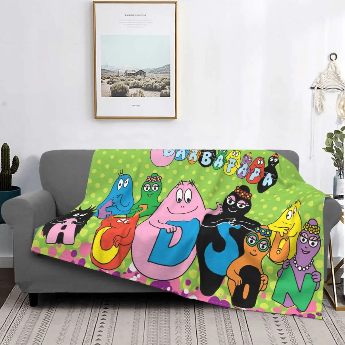 

Les Barbapapa Blanket Flannel Print Parent Child Animation Breathable Ultra-Soft Throw Blankets for Sofa Outdoor Rug Piece