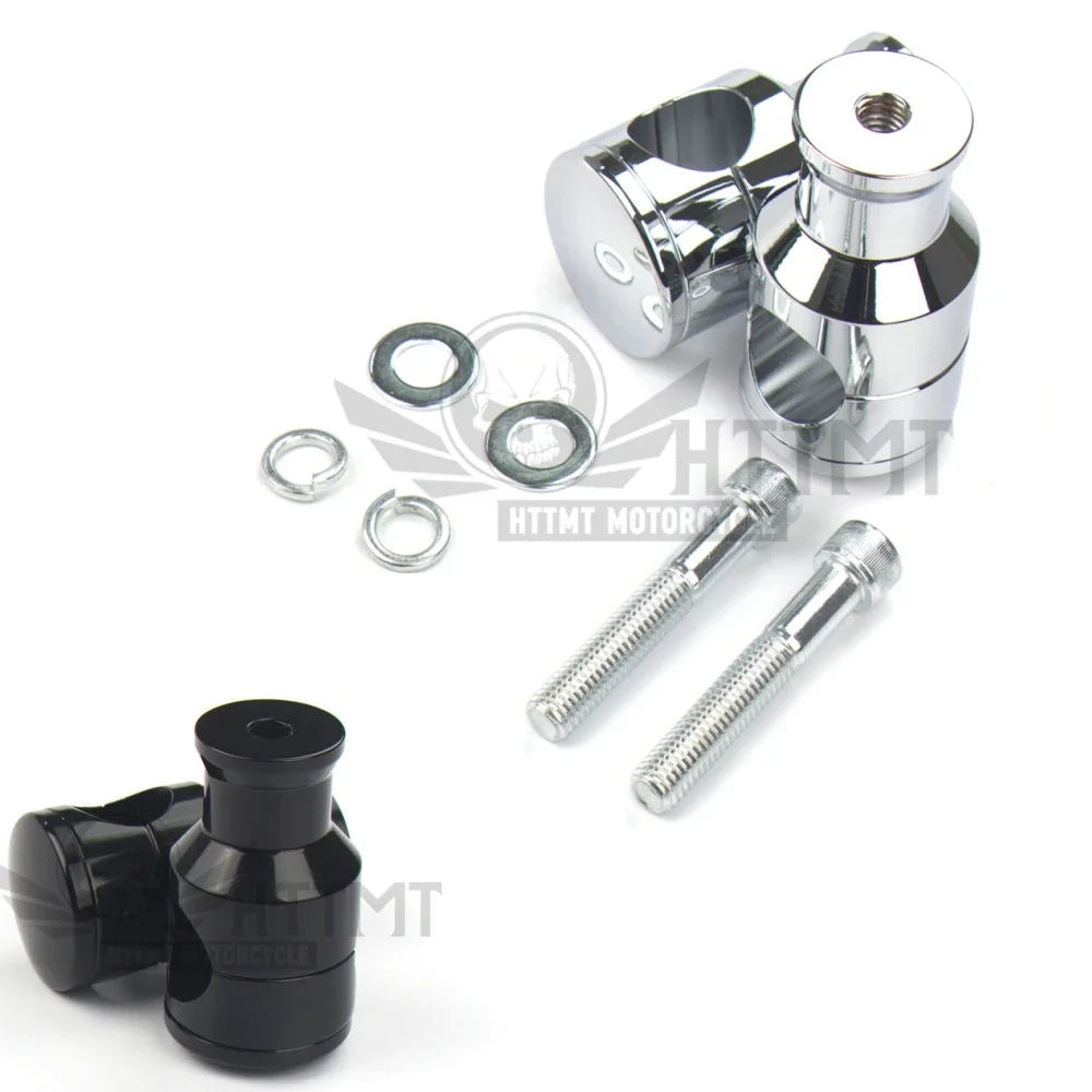 

Chrome/Black Straight 2" Rise 1 1/4" 1.25" Mount Handlebar Risers for Harley Davidson Motorcycle Parts