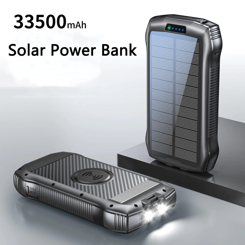 10W Qi Wireless Charging Solar Power Bank PD20W Fast Portable Mobile Phone Charger Powerbank for iPhone 15 Samsung iPad 33500mAh
10W Qi Wireless Charging Solar Power Bank PD20W Fast Portable Mobile Phone Charger Powerbank for iPhone 15 Samsung iPad 33500mAh
