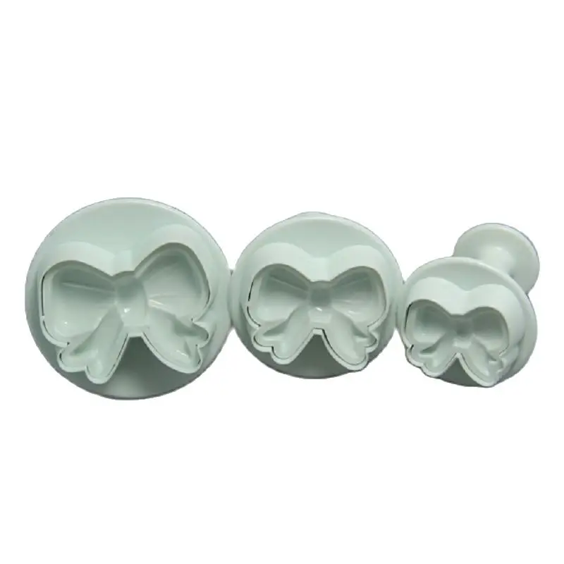 Free Shipping Plastic 3pcs Bowknot Plunger Cutters Cake Decoration Fondant Molds Set HB0611
Free Shipping Plastic 3pcs Bowknot Plunger Cutters Cake Decoration Fondant Molds Set HB0611