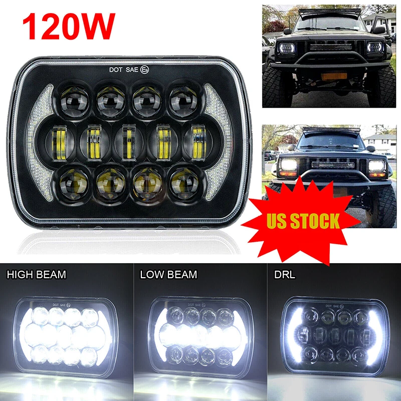 DOT Approved 120W 5x7" 7x6" LED Headlight Hi/Lo Beam DRL For Jeep Cherokee XJ YJ For Wrangler Truck Tractor Trailer Off-Road 4x4
DOT Approved 120W 5x7" 7x6" LED Headlight Hi/Lo Beam DRL For Jeep Cherokee XJ YJ For Wrangler Truck Tractor Trailer Off-Road 4x4