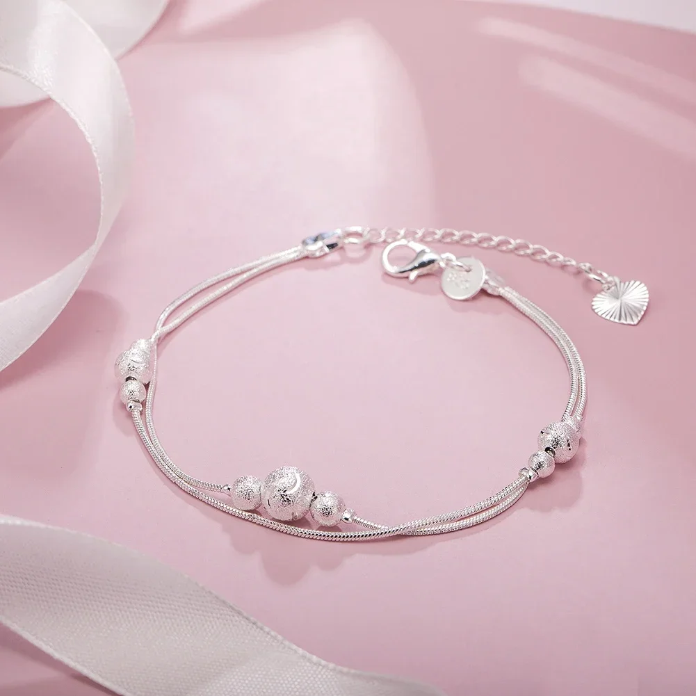 Street Fashion 925 Sterling Silver Romantic Lucky Beads Chain Bracelet For Women Party Wedding Accessories Fine Jewelry Gifts
Street Fashion 925 Sterling Silver Romantic Lucky Beads Chain Bracelet For Women Party Wedding Accessories Fine Jewelry Gifts