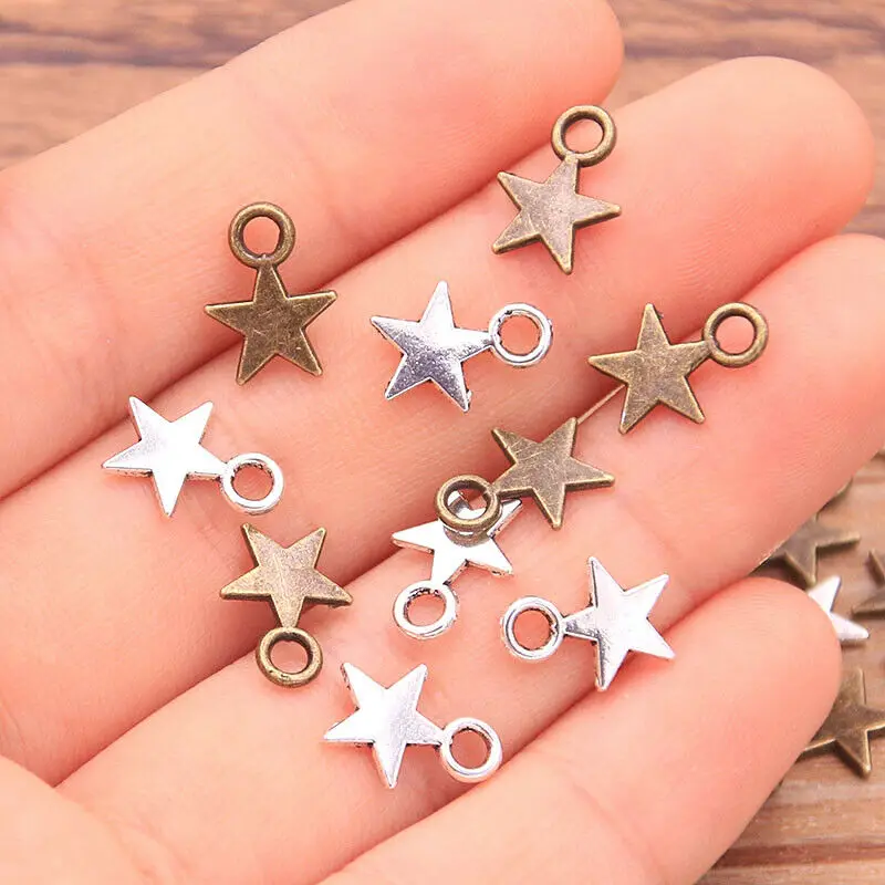 20pcs/Lot Zinc Alloy MINI Five-pointed Star Charms Jewelry Necklace Pendant Charms Makings DIY Handmade Craft Glasses Chain
20pcs/Lot Zinc Alloy MINI Five-pointed Star Charms Jewelry Necklace Pendant Charms Makings DIY Handmade Craft Glasses Chain