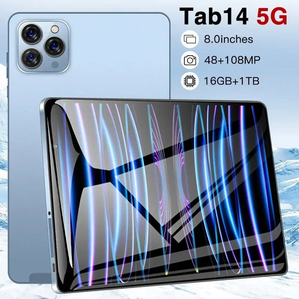 Tab 14 Tablet PC 8 Inch HD Display Screen 1440*3200 Android 12 RAM:8/12/16GB-ROM:256/512/1TB GPS+WIFI+BT 8800mAh Global Version
Tab 14 Tablet PC 8 Inch HD Display Screen 1440*3200 Android 12 RAM:8/12/16GB-ROM:256/512/1TB GPS+WIFI+BT 8800mAh Global Version