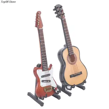 인형의 집 미니어처 일렉트릭 기타 바이올린 색소폰 드럼 피아노 모델 악기 장난감, 공예 장식 인형 액세서리, 1PC
