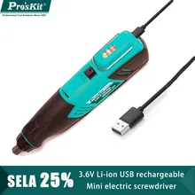 Pro'sKit PT-5206U 3.6V Li-ion USB Grinder Set Rechargeable USB Micro Electric Screwdriver Drill Polishing and Engraving
Pro'sKit PT-5206U 3.6V Li-ion USB Grinder Set Rechargeable USB Micro Electric Screwdriver Drill Polishing and Engraving