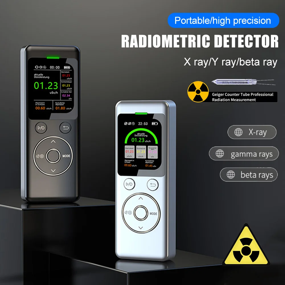 Geiger Counter High Precision Nuclear Radiation Detector 2" Color Display X-ray Beta Gamma Detector Geiger Counter Dosimeter
Geiger Counter High Precision Nuclear Radiation Detector 2" Color Display X-ray Beta Gamma Detector Geiger Counter Dosimeter