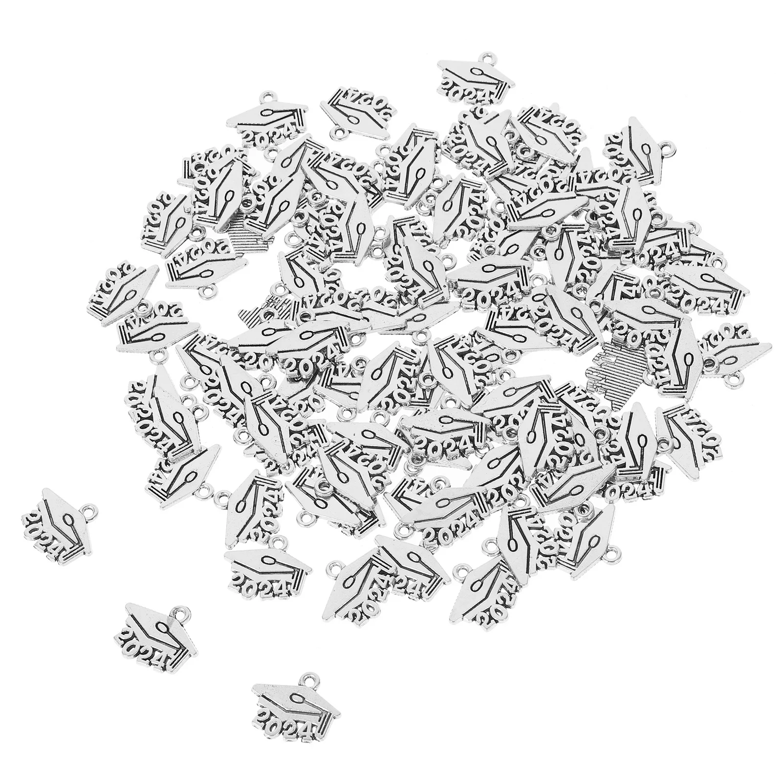 100 Pcs 2024 Pendant Metal Charms Earrings Bracelet Pendants Graduation Hat Ancient Silver for Keychain
100 Pcs 2024 Pendant Metal Charms Earrings Bracelet Pendants Graduation Hat Ancient Silver for Keychain