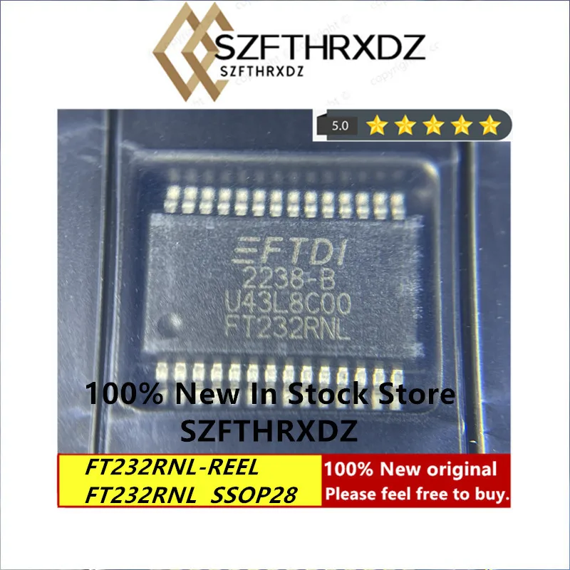 Новинка 100%, оригинальная Φ FT232RNL SSOP28, USB Полная скорость для последовательного UART IC, включая генератор и EEPROM
Новинка 100%, оригинальная Φ FT232RNL SSOP28, USB Полная скорость для последовательного UART IC, включая генератор и EEPROM