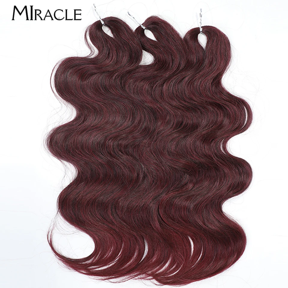 

MIRACLE Crochet Braid Hair Extensions 24 Inch Wavy Braiding Hair Weaves Water Wave Ombre Blonde Ginger Curly Weaving Fake Hair