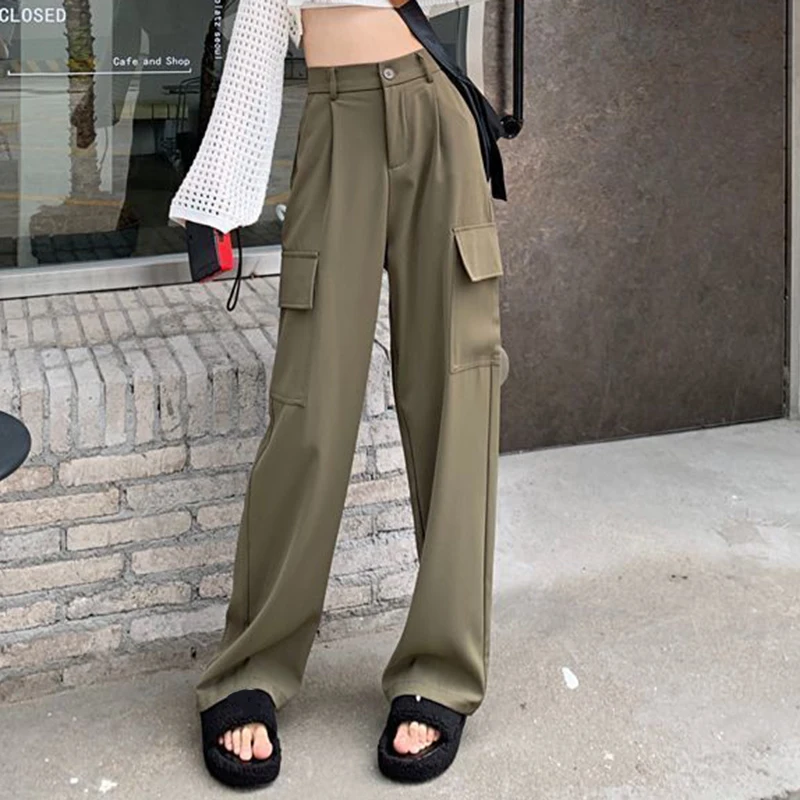 Rimocy High Waist Straight Casual Pants Women Korean Loose Wide-Leg Cargo Trousers Woman 2023 Streetwear Pockets Baggy Pants
Rimocy High Waist Straight Casual Pants Women Korean Loose Wide-Leg Cargo Trousers Woman 2023 Streetwear Pockets Baggy Pants