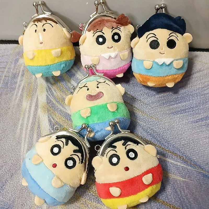 

Kawaii Crayon Shin Chan Coin Purse Portable New Anime Cartoon Plush Small Bag Pendant Mini Carry-On Surprise Gifts for Girls