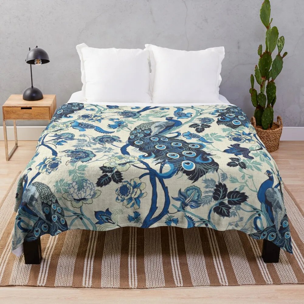 Chinoiserie Blue Peacocks Linen look, vintage Throw Blanket Comfort Recieving Blankets Blanket For Sofa
Chinoiserie Blue Peacocks Linen look, vintage Throw Blanket Comfort Recieving Blankets Blanket For Sofa