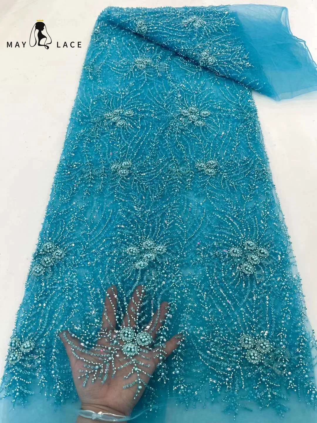May Lace African Lace Fabric 2023 High Quality Lace French Sequins Groom Embroidery Beads Tulle Net Lace Fabric For Party Dress
May Lace African Lace Fabric 2023 High Quality Lace French Sequins Groom Embroidery Beads Tulle Net Lace Fabric For Party Dress
