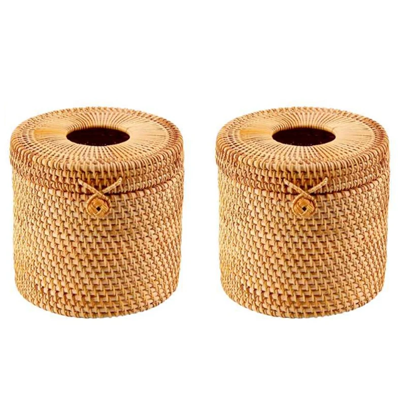 2Pcs Rattan Tissue Box Wicker Decorative Holders With Lid For Storage Single Roll And Tissues
2Pcs Rattan Tissue Box Wicker Decorative Holders With Lid For Storage Single Roll And Tissues