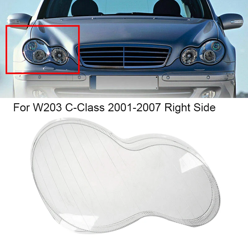 

Car Front Headlight Clear Lens Lampshade Shell Cover For Mercedes Benz 2001-2007 W203 C-Class 180 200 230 260 280