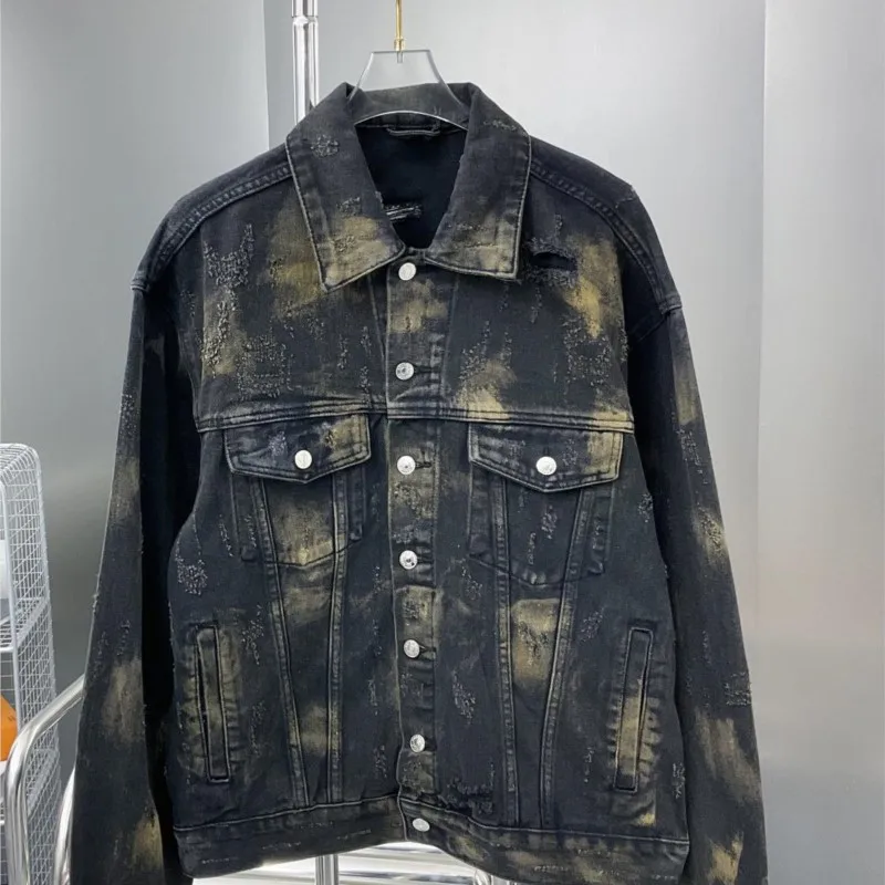 Jacket Coats Women High Street Styles Fall New 2023 High Quality Water Wash Vintage Broken Hole Denim Jacket Coats Women
Jacket Coats Women High Street Styles Fall New 2023 High Quality Water Wash Vintage Broken Hole Denim Jacket Coats Women