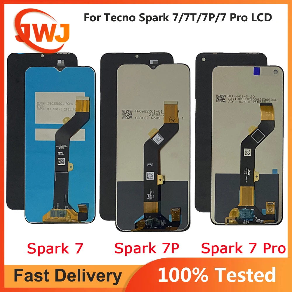 

Original For Tecno Spark 7 Display KF6J KF6N LCD Touch Screen Digitizer For Tecno Spark 7P KF7j LCD Spark 7T KF6p 7 Pro KF8 lcd