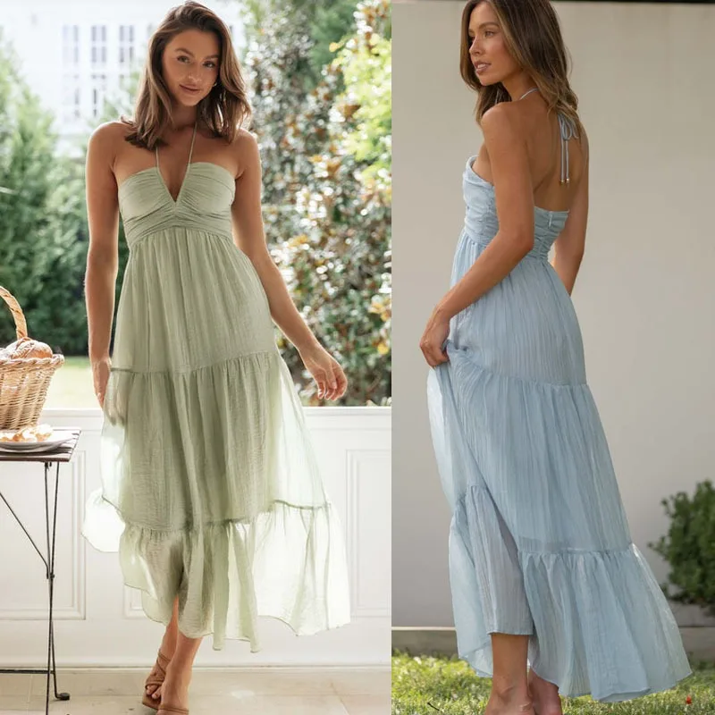 Streetwear Women's Sexy Dress V-neck Long Patchwork Dress With Straps Elegant Off Shoulder Sleeveless Dresses For Women Vestidos
Streetwear Women's Sexy Dress V-neck Long Patchwork Dress With Straps Elegant Off Shoulder Sleeveless Dresses For Women Vestidos