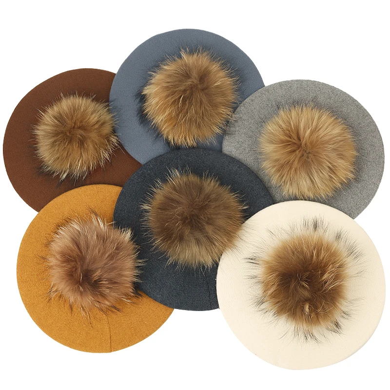 Women Autumn Winter Cashmere Berets Cap Female Knitted Thick Slouchy Skullies Beanies Ladies 15 cm Real Ball Pom Pom Hat
Women Autumn Winter Cashmere Berets Cap Female Knitted Thick Slouchy Skullies Beanies Ladies 15 cm Real Ball Pom Pom Hat