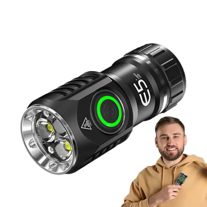 

Rechargeable Led Flashlights Waterproof Pocket Torch For Outdoor Waterproof 5 Light Modes With Lanyard Mini Portable For Home