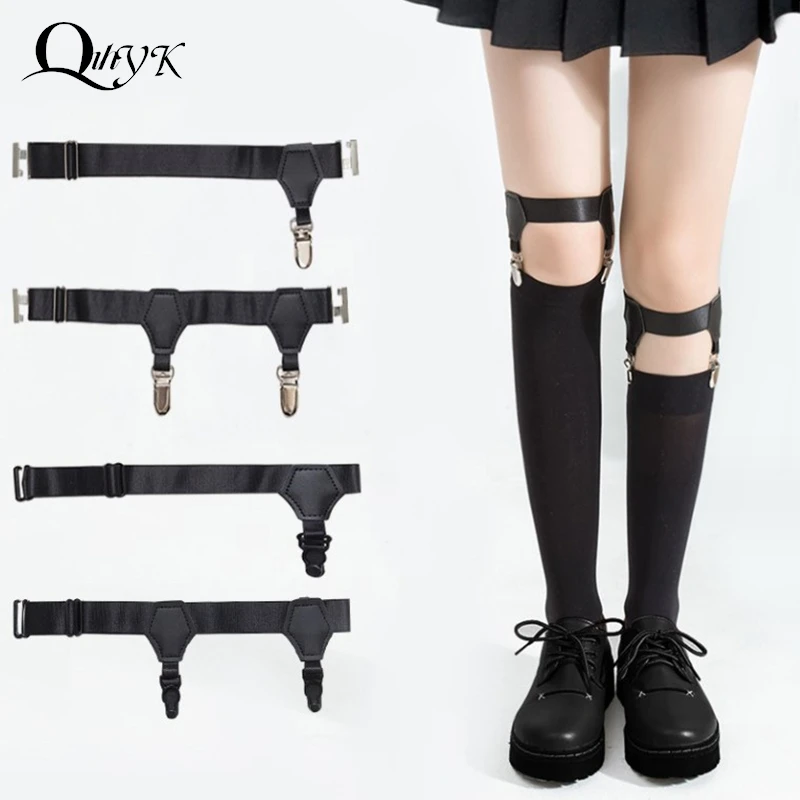 

Women Sexy Punk Goth PU Leather Elastic Garter Leg Thigh Ring Clothing Accessory Leg Suspender Sexy Stockings Garters