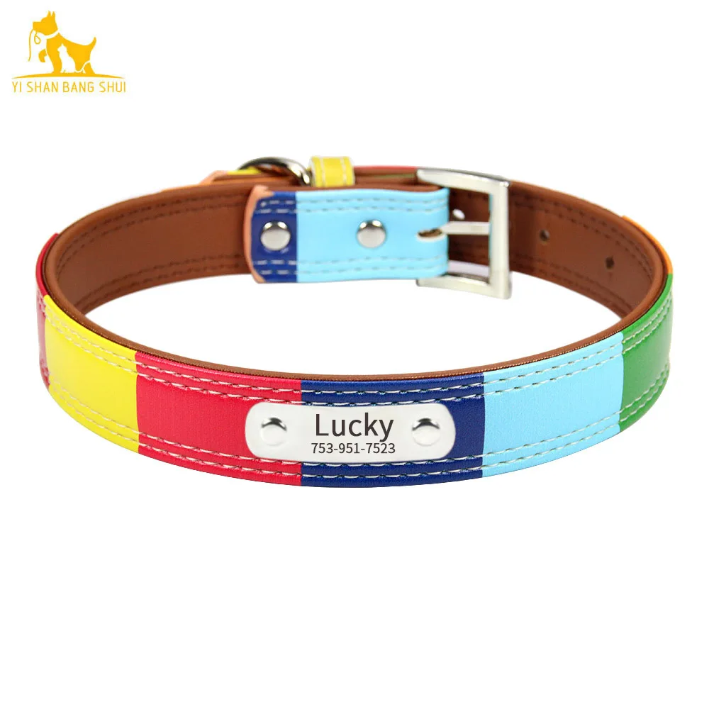 Personalized Dog Collar Colorful Leather Pet Collar Engraved Nameplate Custom Name For Small Medium Large Dogs Pitbull Pug M L
Personalized Dog Collar Colorful Leather Pet Collar Engraved Nameplate Custom Name For Small Medium Large Dogs Pitbull Pug M L