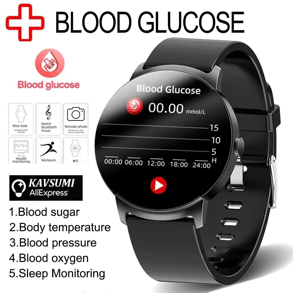 

2023 NFC неинвазивные умные часы для измерения уровня глюкозы в крови, мужские термометры, монитор сердечного ритма, здоровья, IP68, водонепроницаемые умные часы для Xiaomi
