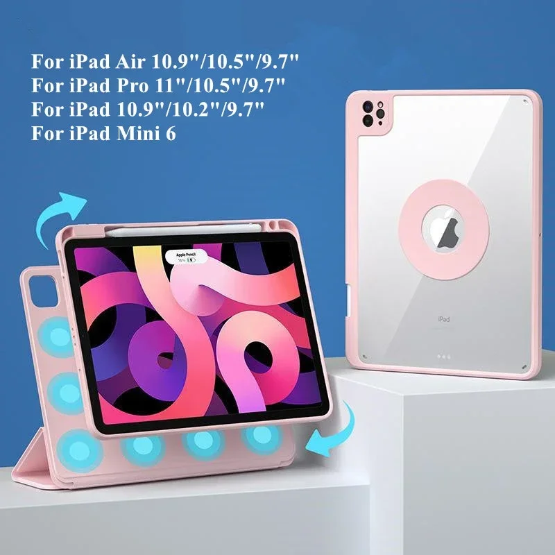 

For iPad Air 5/4 Detachable Magnetic Case for Pro 11 for 10th/9th 10.9 Case 7th 8th 10.2 Air 10.5 9.7 Cover Mini 6 2021 Funda