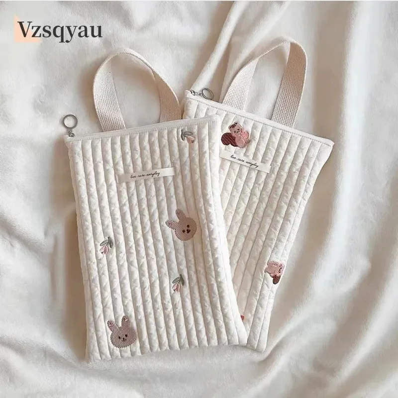 

Korean Cotton Quilted Embroidered Nappy Bag Baby Pram Stroller Diaper Organizer Storage Pouch Pocket Maternity Bags for Mommy
