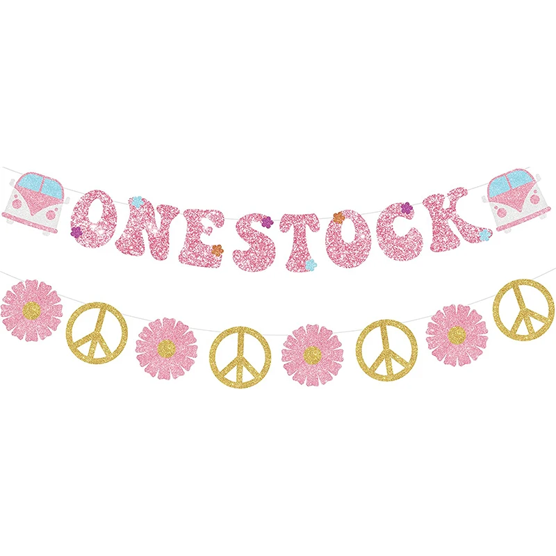 One Groovy Baby 1st Birthday Decorations for Girl Pink Glitter Onestock Banner with Groovy Garland for Retro Hippie 1st Birthday
One Groovy Baby 1st Birthday Decorations for Girl Pink Glitter Onestock Banner with Groovy Garland for Retro Hippie 1st Birthday