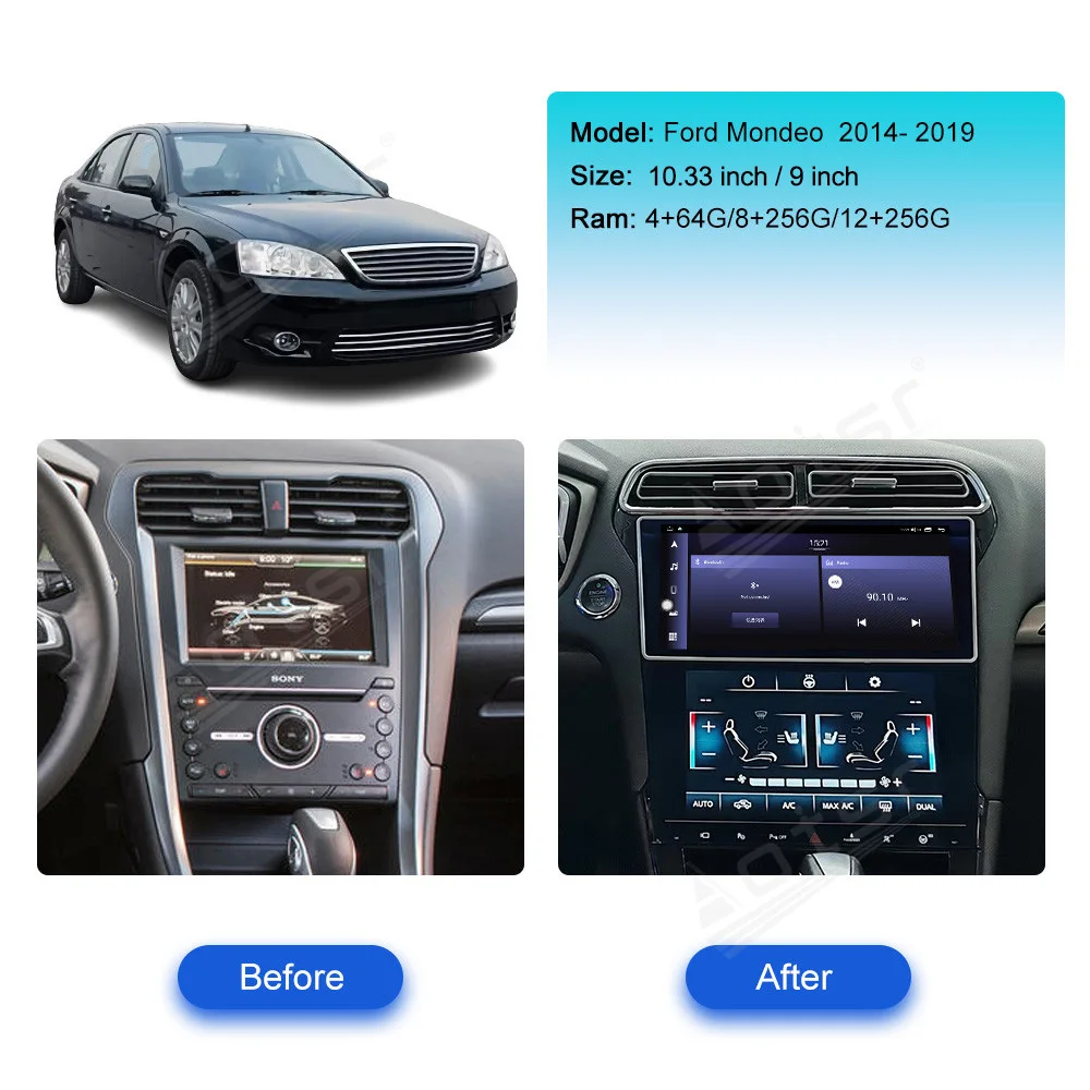 For Ford Mondeo 2014-2019 Car Radio 10.33"+9” Double Screen Multimedia Player GPS Navigation CarPlay Android Auto Car Headunit
For Ford Mondeo 2014-2019 Car Radio 10.33"+9” Double Screen Multimedia Player GPS Navigation CarPlay Android Auto Car Headunit