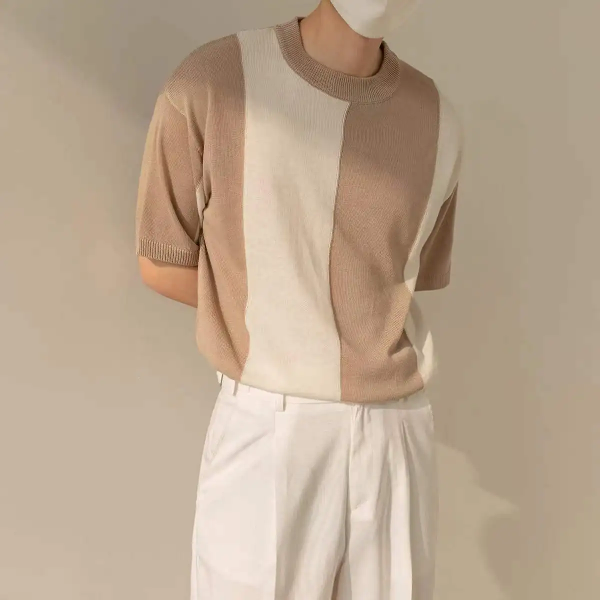 Summer Korean style ins versatile contrasting color round neck pullover ice silk knitted short-sleeved men's thin fashion tops
Summer Korean style ins versatile contrasting color round neck pullover ice silk knitted short-sleeved men's thin fashion tops