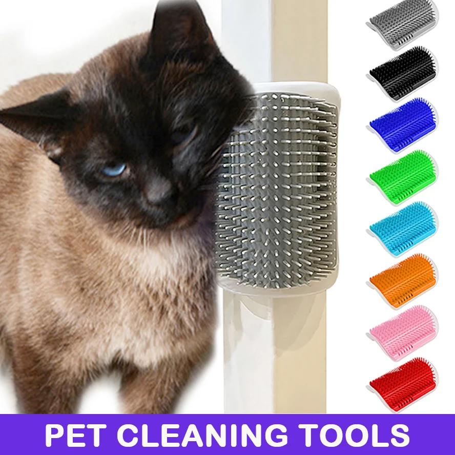 

Cat Self Groomer With Catnip Soft Cats Wall Corner Massage Cat Comb Brush Rubs The Face With A Tickling Comb Pet Grooming Supply