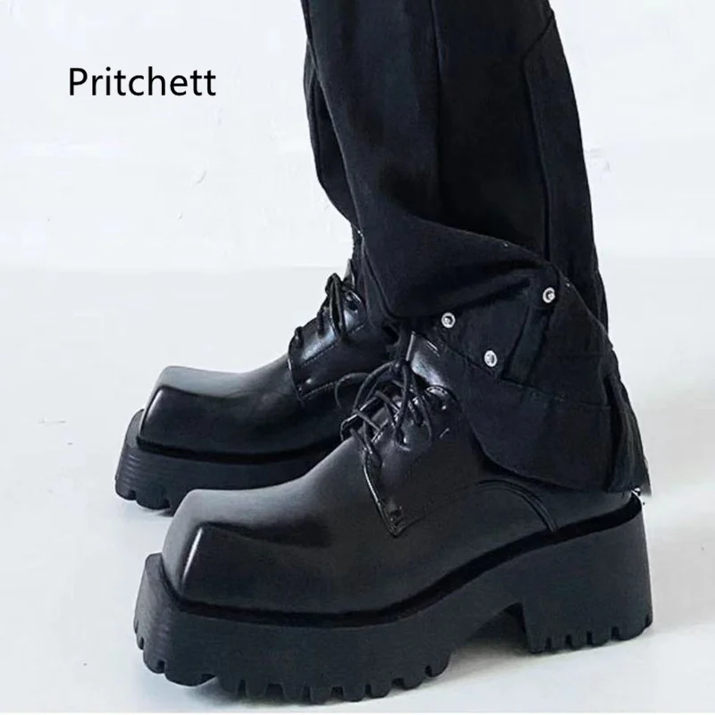 Square Toe Leather Shoes for Women Men Thick Bottom British Style Non-Slip Lace Up Casual Derby Shoes Black Couple Single Shoes
Square Toe Leather Shoes for Women Men Thick Bottom British Style Non-Slip Lace Up Casual Derby Shoes Black Couple Single Shoes