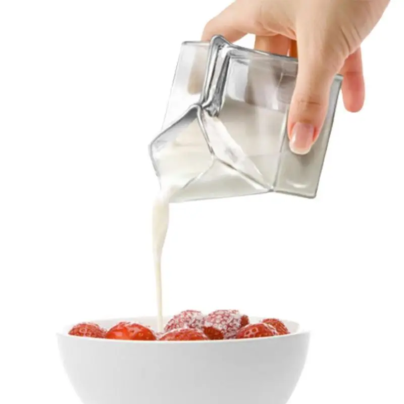 350ML Glass Milk Cup Creamer Carton Container Square Water Glass Cup Mug Heat Resistant Kitchen Supplies Breakfast Cup
350ML Glass Milk Cup Creamer Carton Container Square Water Glass Cup Mug Heat Resistant Kitchen Supplies Breakfast Cup