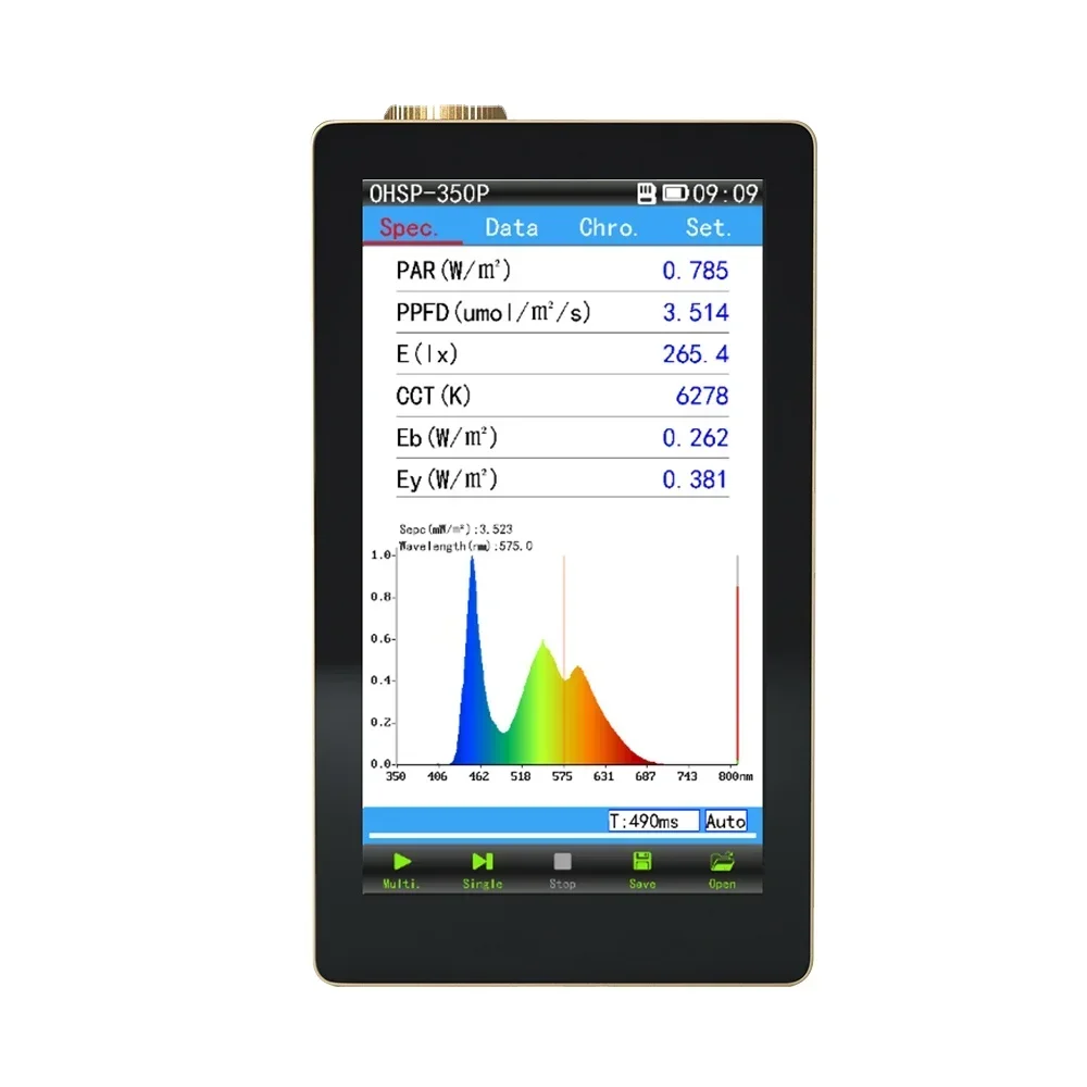 Portable Spectrometer OHSP350P Led Grow Light Wavelength Meter 350-800nm Full Spectrum Test Equipment Spectral Photometer Par
Portable Spectrometer OHSP350P Led Grow Light Wavelength Meter 350-800nm Full Spectrum Test Equipment Spectral Photometer Par