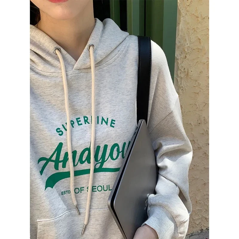 Women's Clothing White Grey Baggy Fleece Pullover Vintage Pocket Letter Printing Sweatshirt Lazy Casual Raglan Sleeves Hoodie
Women's Clothing White Grey Baggy Fleece Pullover Vintage Pocket Letter Printing Sweatshirt Lazy Casual Raglan Sleeves Hoodie