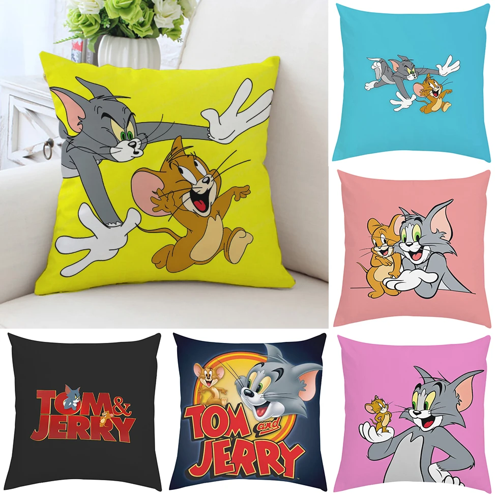 Cute cartoon pillowcase T-Tom double-sided printed short plush chair waist support J-Jerry sofa cushion cover custom gift 40x40
Cute cartoon pillowcase T-Tom double-sided printed short plush chair waist support J-Jerry sofa cushion cover custom gift 40x40
