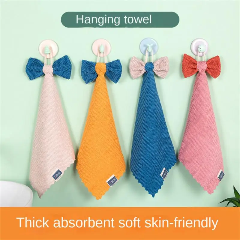 Cute Bowknot Coral Velvet Hand Towel Soft Wipe Dishcloths Hanging Absorbent Cloth Kitchen Tools Bathroom Accessories 
Cute Bowknot Coral Velvet Hand Towel Soft Wipe Dishcloths Hanging Absorbent Cloth Kitchen Tools Bathroom Accessories
